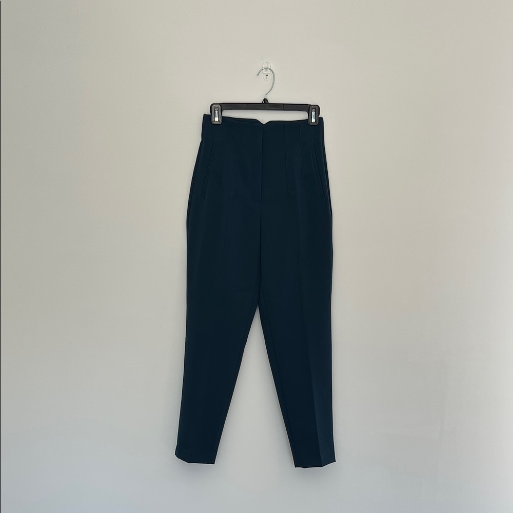 zara high paper bag waist slim fit trousers, size small
